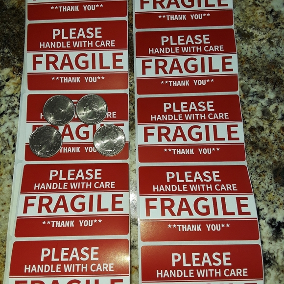 COPY - 300CT ROLL 3"x2" HANDLE IT WITH CARE FRAGILE THANK YOU STICKERS - Picture 2 of 3